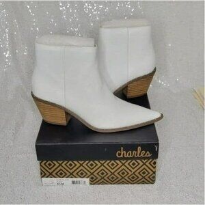 CHARLES DAVID PLATO LEATHER EMBELLISHED ANKLE BOOTS SZ 11 NIB